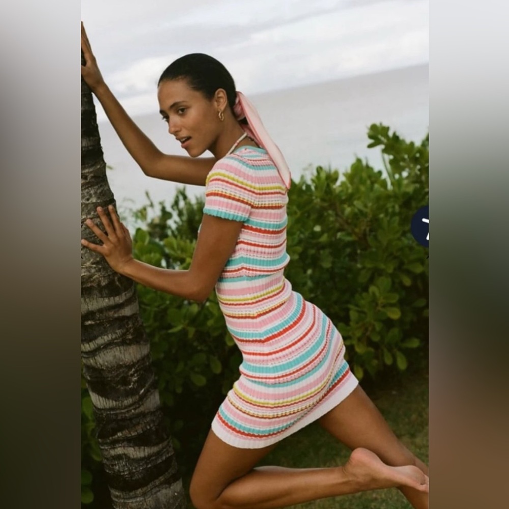 SOLID & STRIPED The June Ribbed Knit Mini Dress M